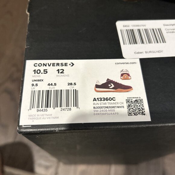 Converse Run Star Trainer Ox Sneakers Men's Size 10.5 Bloodstone/ Egret A13360C - Picture 7 of 7